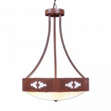 Avalanche Ranch Lighting A45184FC-HR-02 - Ridgemont Foyer Chandelier Large Tall - Bowl Bottom - Pueblo - Frosted Glass Bowl