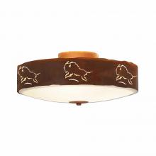 Avalanche Ranch Lighting A47239FC-02 - Ridgewood Close-to-Ceiling Large - Bison - Frosted Glass Bowl - Rust Patina Finish