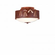 Avalanche Ranch Lighting A47945FC-02 - Ridgemont Close-to-Ceiling Small - Mountain-Pine Tree Cutouts - Frosted Glass Bowl