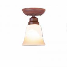 Avalanche Ranch Lighting A48001TT-02 - Sienna Ceiling Light - Rustic Plain - Two-Toned Amber Cream Bell Glass - Rust Patina Finish