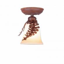 Avalanche Ranch Lighting A48040TT-02 - Sienna Ceiling Light - Spruce Cone - Two-Toned Amber Cream Bell Glass - Rust Patina Finish