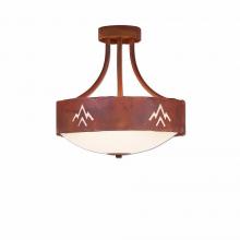 Avalanche Ranch Lighting A48802FC-02 - Ridgemont Semi-Flush Medium - Deception Pass - Frosted Glass Bowl - Rust Patina Finish