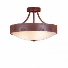 Avalanche Ranch Lighting A49101FC-HR-02 - Ridgemont Semi Flush Large Short - Bowl Bottom - Rustic Plain - Frosted Glass Bowl