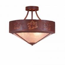 Avalanche Ranch Lighting A49106AL-HR-02 - Ridgemont Semi-Flush Large Short - Shade Bottom - Maple Cutout - Almond Mica Shade