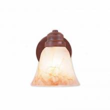 Avalanche Ranch Lighting A58501AS-02 - Sienna Sconce - Rustic Plain - Marbled Amber Swirl Bell Glass - Rust Patina Finish