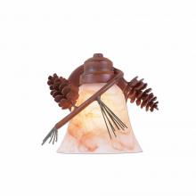 Avalanche Ranch Lighting A58520AS-04 - Sienna Sconce - Pine Cone - Marbled Amber Swirl Bell Glass - Pine Tree Green-Rust Patina base Finish