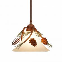 Avalanche Ranch Lighting H27220CT-ST-04 - Cedarwood Pendant - Pine Cone - Two-Toned Amber Cream Cone Glass - Pine Tree Green