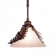 Avalanche Ranch Lighting H27240CT-ST-02 - Cedarwood Pendant - Spruce Cone - Two-Toned Amber Cream Cone Glass - Rust Patina Finish
