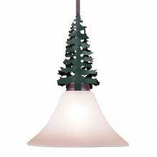 Avalanche Ranch Lighting H27243CT-ST-74 - Cedarwood Pendant - Cedar Tree - Two-Toned Amber Cream Cone Glass - Forest/Cedar Green