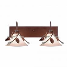 Avalanche Ranch Lighting H34220CT-04 - Cedarwood Double Bath Vanity Light - Pine Cone - Two-Toned Amber Cream Cone Glass