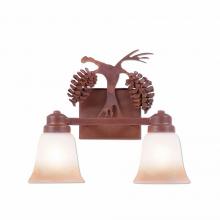 Avalanche Ranch Lighting H37240TT-02 - Parkshire Double Bath Vanity Light - Spruce Cone - Two-Toned Amber Cream Bell Glass
