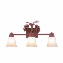Avalanche Ranch Lighting H37340TT-02 - Parkshire Triple Bath Vanity Light - Spruce Cone - Two-Toned Amber Cream Bell Glass