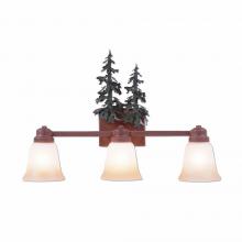 Avalanche Ranch Lighting H37350TT-03 - Parkshire Triple Bath Vanity Light - Hemlock - Two-Toned Amber Cream Bell Glass - Cedar Green