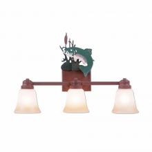 Avalanche Ranch Lighting H37381TT-05 - Parkshire Triple Bath Vanity Light - Trout - Two-Toned Amber Cream Bell Glass - Fish Stain