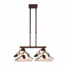 Avalanche Ranch Lighting H43720CT-04 - Cedarwood Kitchen Island Light Double - Pine Cone - Two-Toned Amber Cream Cone Glass