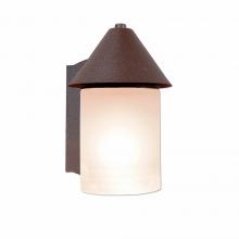 Avalanche Ranch Lighting H51101FC-27 - Cedarline Sconce - Rustic Plain - Frosted Glass Bowl - Rustic Brown Finish