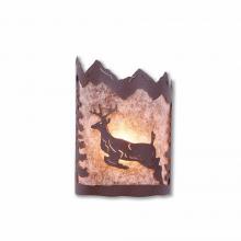 Avalanche Ranch Lighting M13221AL-27 - Cascade Sconce Small - Valley Deer - Almond Mica Shade - Rustic Brown Finish