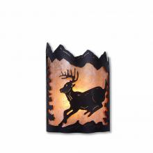 Avalanche Ranch Lighting M13230AL-97 - Cascade Sconce Small - Mountain Deer - Almond Mica Shade - Black Iron Finish