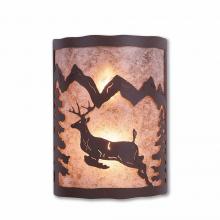 Avalanche Ranch Lighting M13321AL-27 - Cascade Sconce Large - Valley Deer - Almond Mica Shade - Rustic Brown Finish