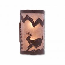 Avalanche Ranch Lighting M19130AL-27 - Kincaid Sconce - Mountain Deer - Almond Mica Shade - Rustic Brown Finish