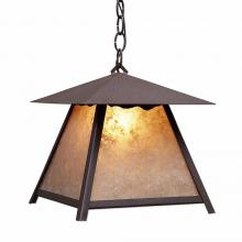Avalanche Ranch Lighting M23601AL-CH-27 - Smoky Mountain Pendant Large - Rustic Plain - Almond Mica Shade - Rustic Brown Finish - Chain
