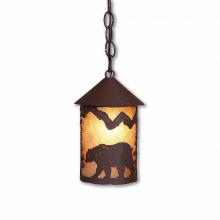 Avalanche Ranch Lighting M24425AL-CH-27 - Cascade Pendant Small - Mountain Bear - Almond Mica Shade - Rustic Brown Finish - Chain