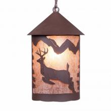 Avalanche Ranch Lighting M24621AL-CH-27 - Cascade Pendant Large - Valley Deer - Almond Mica Shade - Rustic Brown Finish - Chain