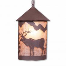 Avalanche Ranch Lighting M24623AL-CH-27 - Cascade Pendant Large - Valley Elk - Almond Mica Shade - Rustic Brown Finish - Chain