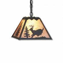 Avalanche Ranch Lighting M26330AL-CH-27 - Rocky Mountain Pendant Small - Mountain Deer - Almond Mica Shade - Rustic Brown Finish - Chain
