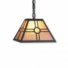 Avalanche Ranch Lighting M26374AL-CH-47 - Rocky Mountain Pendant Small - Southview - Almond Mica Shade - Forest Green / Cedar Green Finish