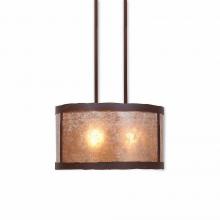 Avalanche Ranch Lighting M29201AL-27 - Kincaid Durm Pendantd Small - Rustic Plain - Almond Mica Shade - Rustic Brown Finish