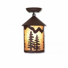 Avalanche Ranch Lighting M48514AL-27 - Cascade Close-to-Ceiling Medium - Spruce Tree - Almond Mica Shade - Rustic Brown Finish