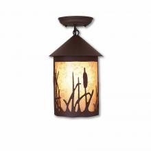 Avalanche Ranch Lighting M48565AL-27 - Cascade Close-to-Ceiling Medium - Cattails - Almond Mica Shade - Rustic Brown Finish