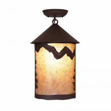 Avalanche Ranch Lighting M48601AL-27 - Cascade Close-to-Ceiling Large - Rustic Plain - Almond Mica Shade - Rustic Brown Finish