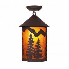 Avalanche Ranch Lighting M48614AM-27 - Cascade Close-to-Ceiling Large - Spruce Tree - Amber Mica Shade - Rustic Brown Finish
