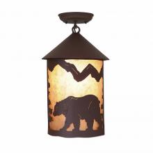 Avalanche Ranch Lighting M48625AL-27 - Cascade Close-to-Ceiling Large - Mountain Bear - Almond Mica Shade - Rustic Brown Finish