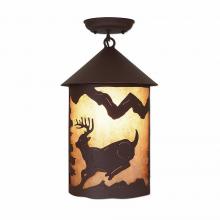 Avalanche Ranch Lighting M48630AL-27 - Cascade Close-to-Ceiling Large - Mountain Deer - Almond Mica Shade - Rustic Brown Finish