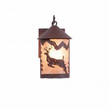 Avalanche Ranch Lighting M51421AL-27 - Cascade Lantern Sconce Mica Small - Valley Deer - Almond Mica Shade - Rustic Brown Finish