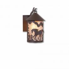 Avalanche Ranch Lighting M51435AL-27 - Cascade Lantern Sconce Mica Small - Mountain Horse - Almond Mica Shade - Rustic Brown Finish