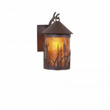 Avalanche Ranch Lighting M51465AM-27 - Cascade Lantern Sconce Mica Small - Cattails - Amber Mica Shade - Rustic Brown Finish