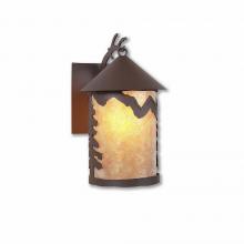Avalanche Ranch Lighting M51501AL-27 - Cascade Lantern Sconce Mica Medium - Rustic Plain - Almond Mica Shade - Rustic Brown Finish