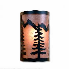 Avalanche Ranch Lighting M51814AL-97 - Cascade Exterior Sconce - Spruce Tree - Almond Mica Shade - Black Iron Finish