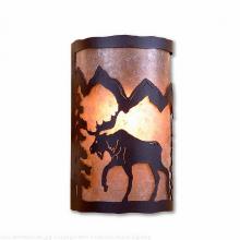 Avalanche Ranch Lighting M51827AL-27 - Cascade Exterior Sconce - Mountain Moose - Almond Mica Shade - Rustic Brown Finish