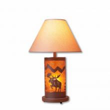 Avalanche Ranch Lighting M60122AM-KR-27 - Cascade Table Lamp - Alaska Moose - Amber Mica Shade - Rustic Brown Finish