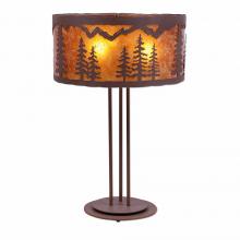 Avalanche Ranch Lighting M69214AM-27 - Kincaid Table Lamp - Spruce Tree - Amber Mica Shade - Rustic Brown Finish