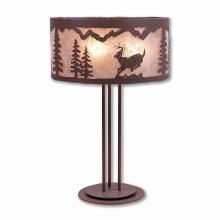 Avalanche Ranch Lighting M69230AL-27 - Kincaid Table Lamp - Mountain Deer - Almond Mica Shade - Rustic Brown Finish