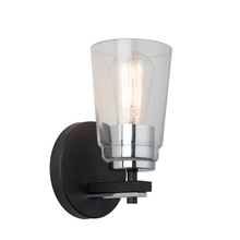 Artcraft AC11931NB - Essex Collection 1-Light Bathroom Black and Chrome