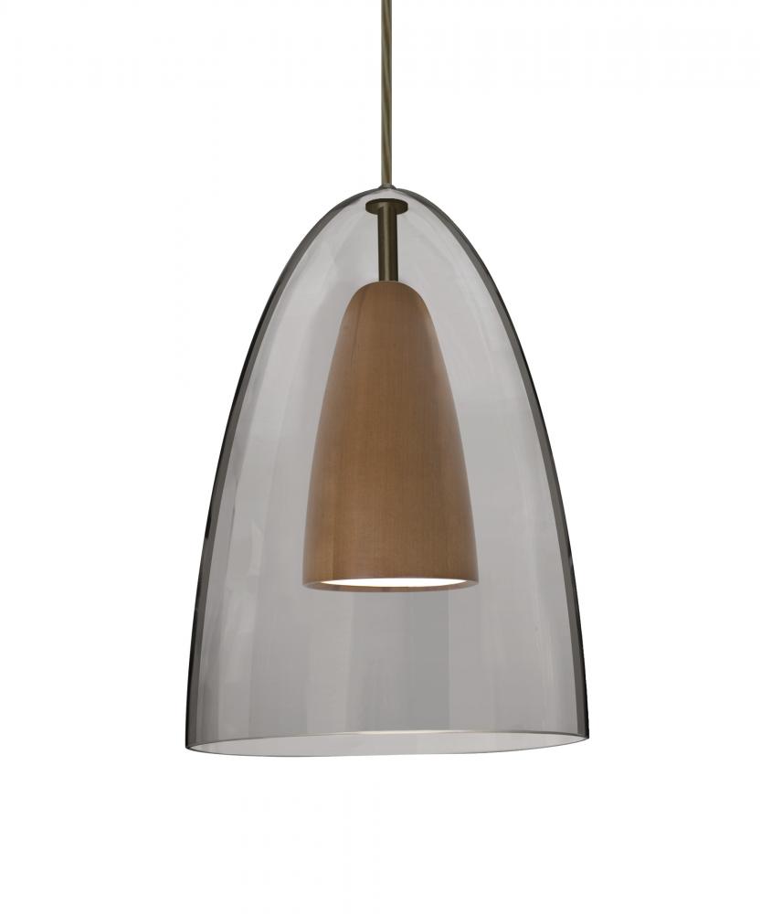 Besa, Dano Cord Pendant, Smoke/Medium, Bronze Finish, 1x9W LED