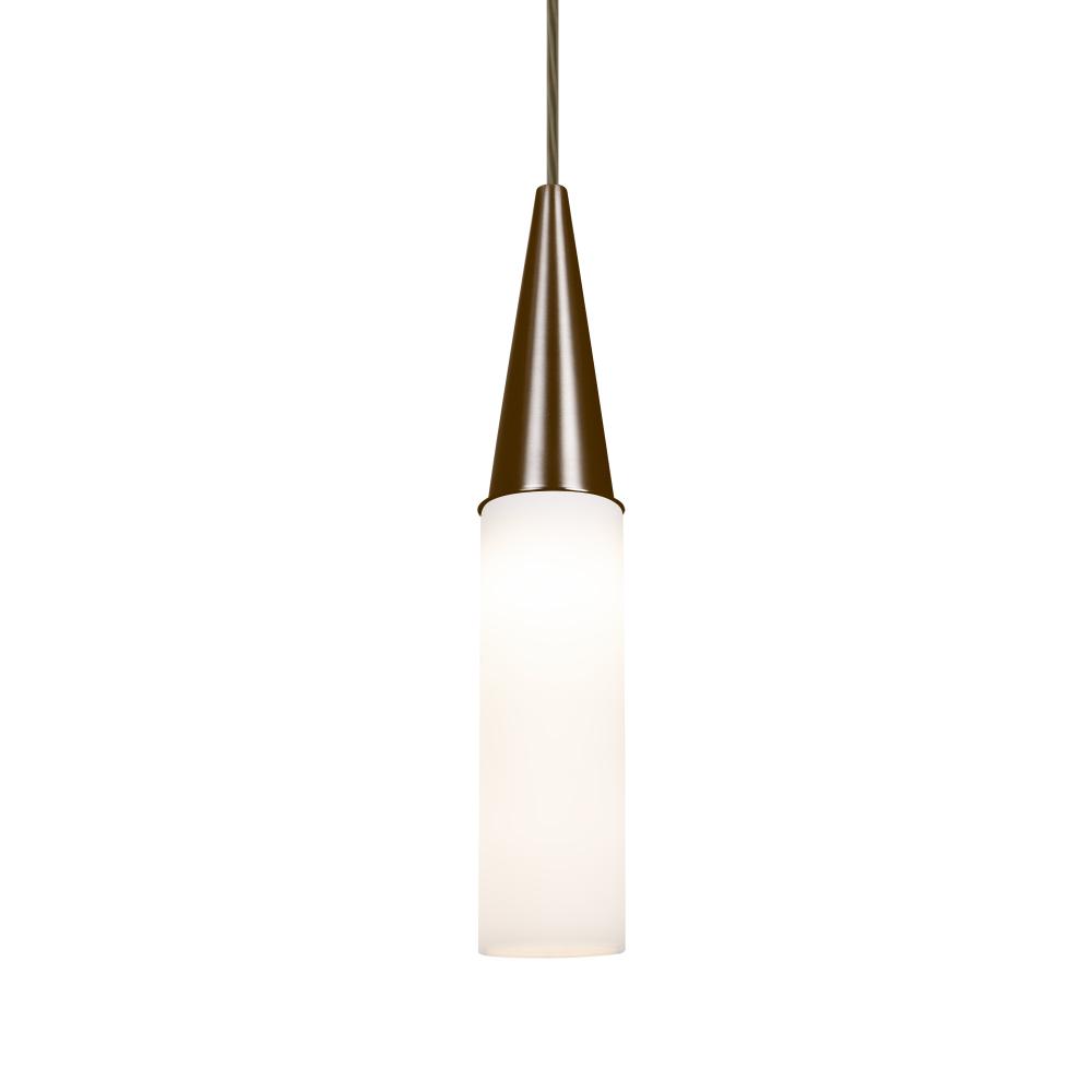 Besa Metro 14 Pendant, Opal Matte, Bronze Finish, 1x60W MAX E26 Base