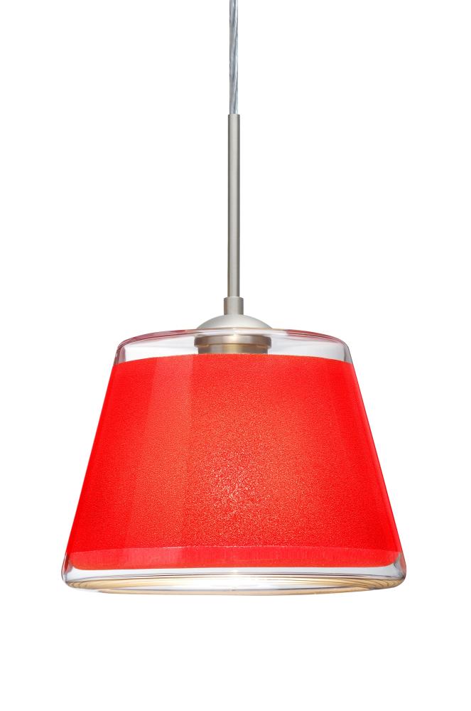 Besa Pendant Pica 9 Satin Nickel Red Sand 1x9W LED